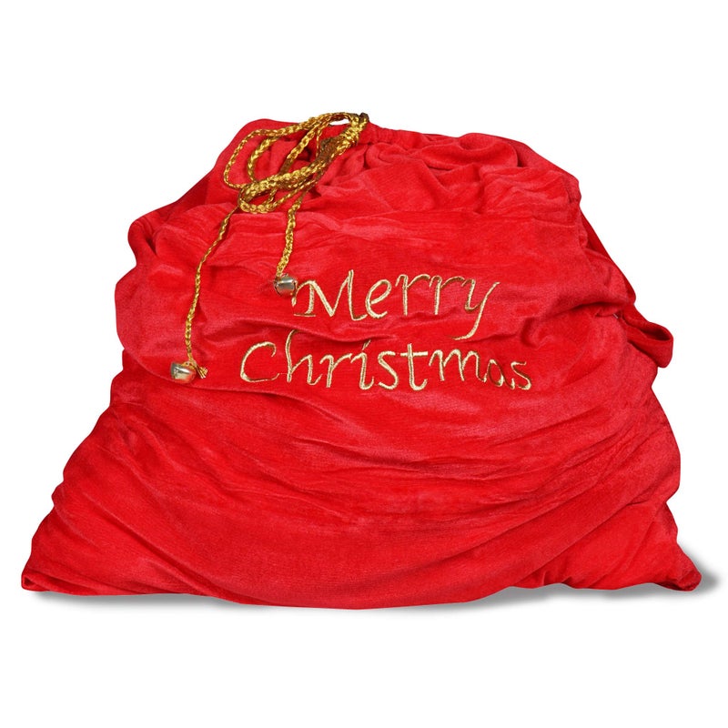 EraSpooky Christmas Santa Gift Bags Drawstring Velvet Sack Costume - Image 1